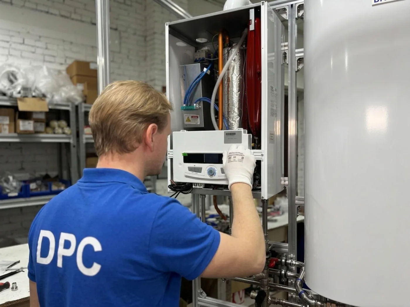 Chauffagiste DPC sur une chaudière ouverte à Créteil